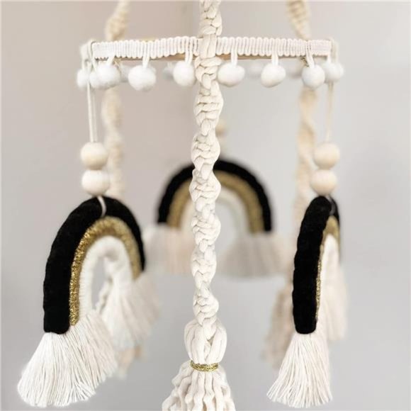 Crib Mobile, Mobile for Crib, Baby Mobile for Bassinet, Black and White Mobile - Picture 5 of 6